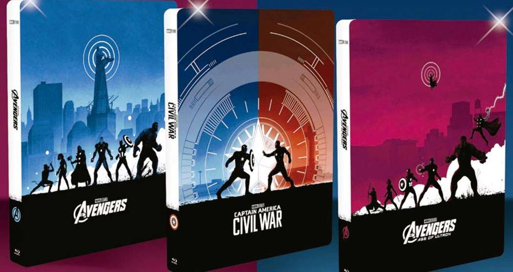 Coleção SteelBooks da Marvel - Vingadores - Era de ULtron - Guerra Civil - 3 Blu-rays